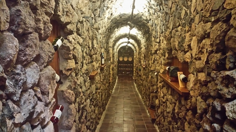 Túnel subterráneo en bodegas Viñatigo