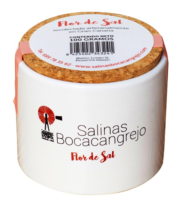 Flor de Sal Tarro Cerámica 100 gr. Salinas Bocacangrejo